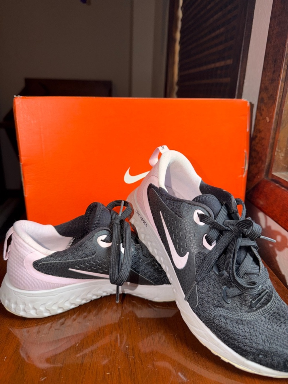 Nike Kids Black and Light Pink Athletic Sneakers